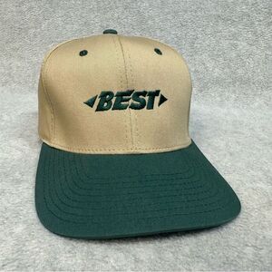 Best Company‎ Hat Cap Adult OSFS Beige Green SnapBack Work Wear Casual Yupoong